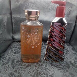 Bath & Body Works Winter Cranberry Hand Soap and Satin Slippers Body Wash